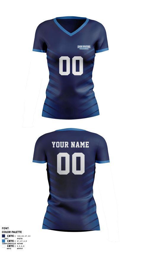 Womens Short Sleeve Vneck Shirt, Enid Pacers, Women's Volleyball, Teamtime, Team time, sublimation, custom sports apparel, team uniforms, spirit wear, spiritwear, sports uniforms, custom shirts, team store, custom team store, fundraiser sports, apparel fundraiser