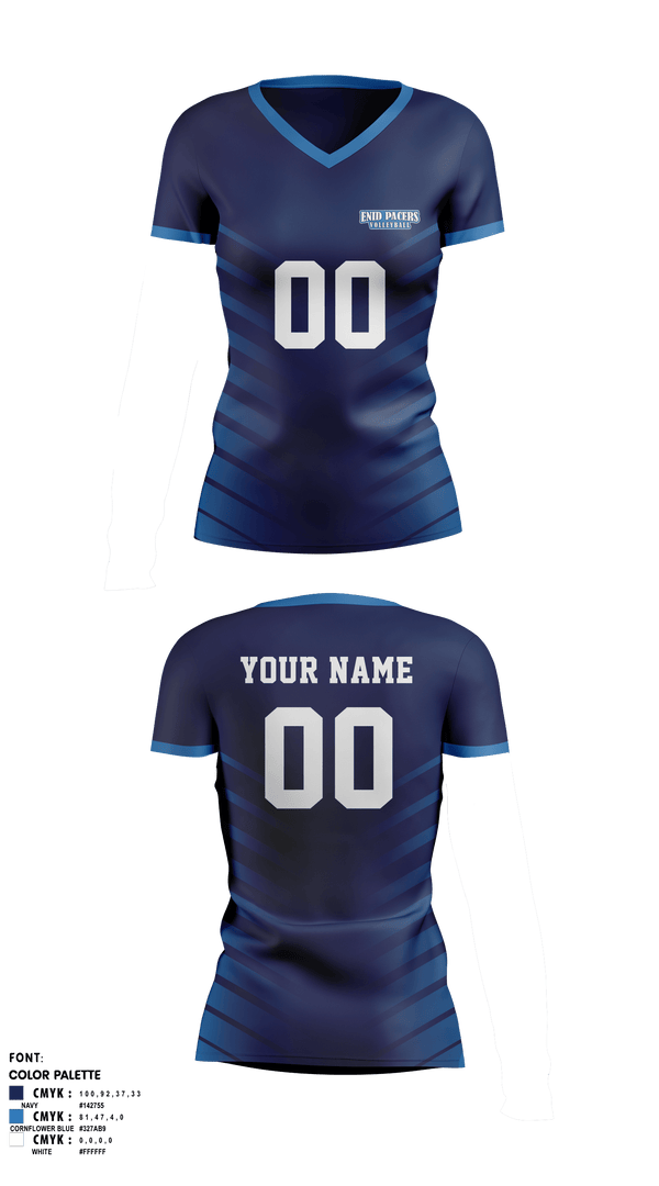 Womens Short Sleeve Vneck Shirt, Enid Pacers, Women's Volleyball, Teamtime, Team time, sublimation, custom sports apparel, team uniforms, spirit wear, spiritwear, sports uniforms, custom shirts, team store, custom team store, fundraiser sports, apparel fundraiser