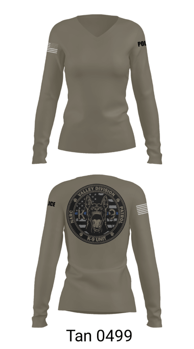 VALLEY K9 75951631 Women's Long Sleeve V-neck Shirt - 73