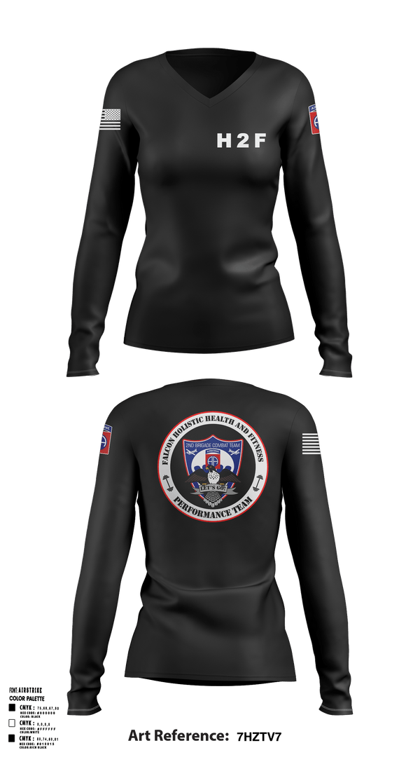 Womens Long Sleeve Vneck Shirt, 2BCT H2F, Army, Teamtime, Team time, sublimation, custom sports apparel, team uniforms, spirit wear, spiritwear, sports uniforms, custom shirts, team store, custom team store, fundraiser sports, apparel fundraiser