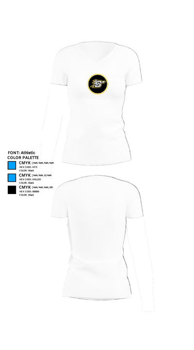 Belton Middle School Warriors Cheer 74765469 Women's Short Sleeve V-neck Shirt - 18