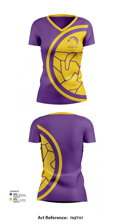 Aiken High School 45684416 Women's Short Sleeve V-neck Shirt - 105