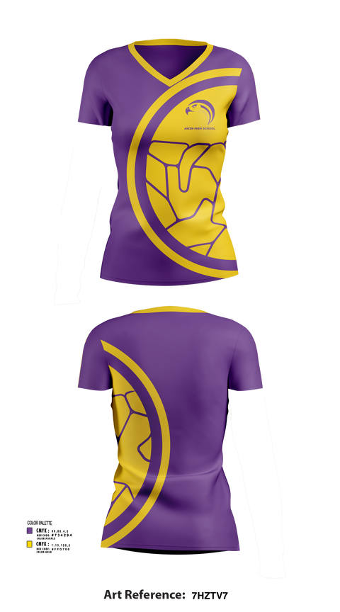 Womens Short Sleeve Vneck Shirt, Aiken High School, Spirit Store, Teamtime, Team time, sublimation, custom sports apparel, team uniforms, spirit wear, spiritwear, sports uniforms, custom shirts, team store, custom team store, fundraiser sports, apparel fundraiser