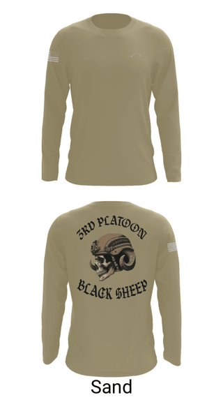 Long Sleeve Performance Shirt, 3rd PLT Black Sheep, Army, Teamtime, Team time, sublimation, custom sports apparel, team uniforms, spirit wear, spiritwear, sports uniforms, custom shirts, team store, custom team store, fundraiser sports, apparel fundraiser