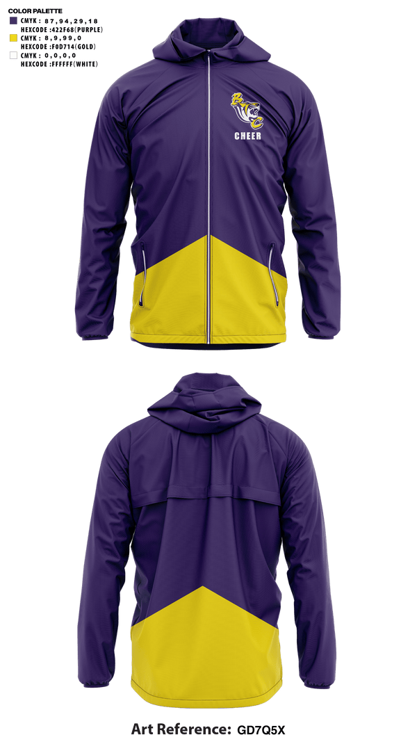 Windbreaker, Benedict College Cheer, Cheer, Teamtime, Team time, sublimation, custom sports apparel, team uniforms, spirit wear, spiritwear, sports uniforms, custom shirts, team store, custom team store, fundraiser sports, apparel fundraiser