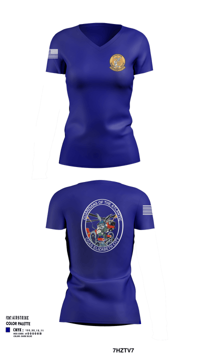 Air Station Elizabeth City 50665895 Women's Short Sleeve V-neck Shirt - 127