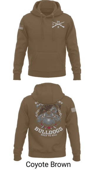 Hoodie, B/3-34 Bulldogs, Army, Teamtime, Team time, sublimation, custom sports apparel, team uniforms, spirit wear, spiritwear, sports uniforms, custom shirts, team store, custom team store, fundraiser sports, apparel fundraiser