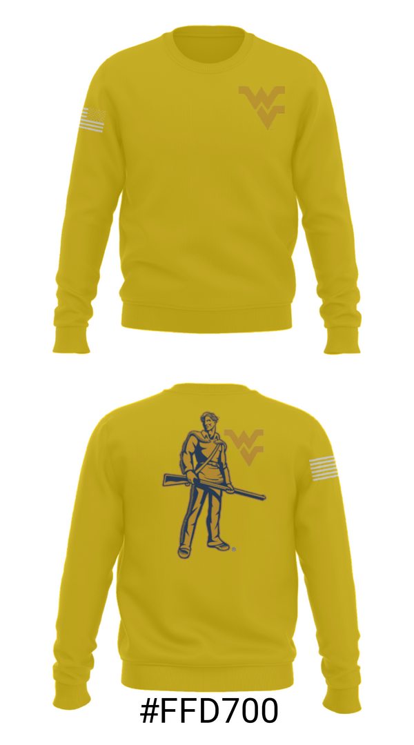 Crew Neck Sweatshirt, West Virginia University Track, Track & Field, Teamtime, Team time, sublimation, custom sports apparel, team uniforms, spirit wear, spiritwear, sports uniforms, custom shirts, team store, custom team store, fundraiser sports, apparel fundraiser