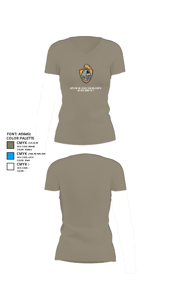 Womens Short Sleeve Vneck Shirt, Lutheran High School South Cross Country, Cross Country, Teamtime, Team time, sublimation, custom sports apparel, team uniforms, spirit wear, spiritwear, sports uniforms, custom shirts, team store, custom team store, fundraiser sports, apparel fundraiser