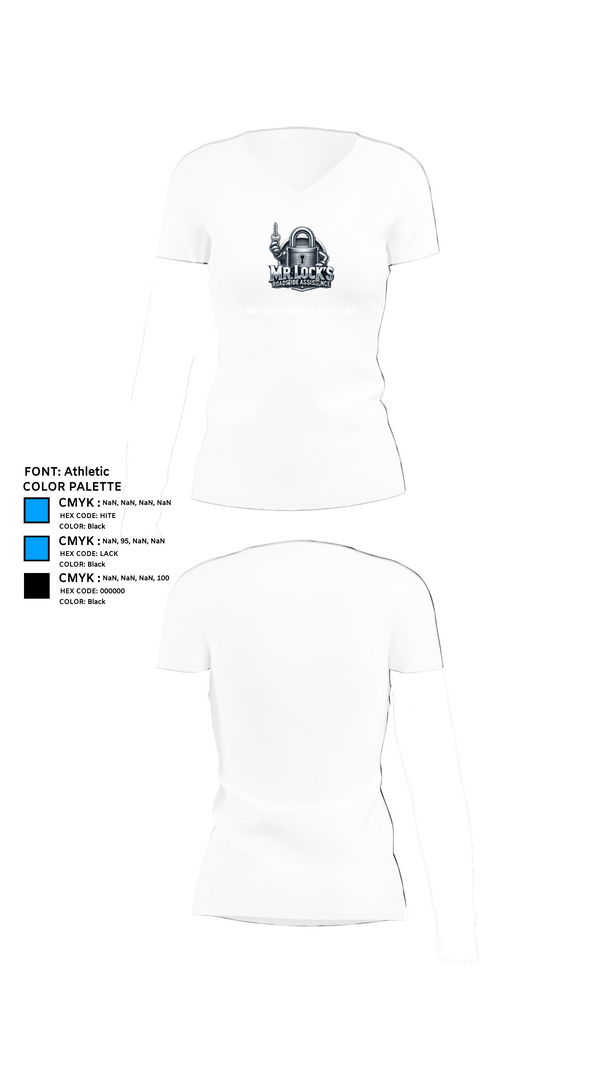 Womens Short Sleeve Vneck Shirt, MR. Locks RoadSide Assistance, , Teamtime, Team time, sublimation, custom sports apparel, team uniforms, spirit wear, spiritwear, sports uniforms, custom shirts, team store, custom team store, fundraiser sports, apparel fundraiser