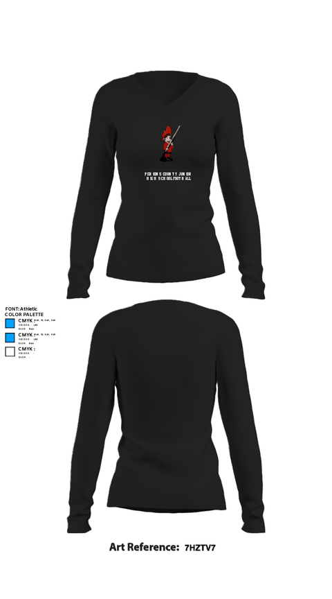 Women's Long Sleeve Vneck Shirt, Perkins County Junior High School Football, Football, Teamtime, Team time, sublimation, custom sports apparel, team uniforms, spirit wear, spiritwear, sports uniforms, custom shirts, team store, custom team store, fundraiser sports, apparel fundraiser