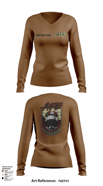162 AFE 73313729 Women's Long Sleeve V-neck Shirt - 162