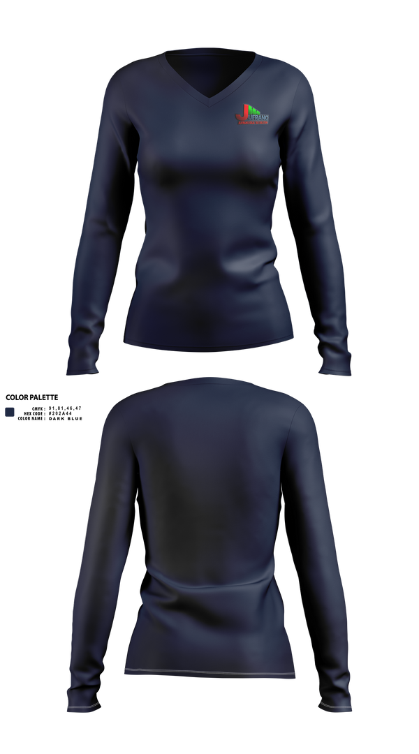 Womens Long Sleeve Vneck Shirt, JUFRANOIDEALTAXSOLUTION, , Teamtime, Team time, sublimation, custom sports apparel, team uniforms, spirit wear, spiritwear, sports uniforms, custom shirts, team store, custom team store, fundraiser sports, apparel fundraiser