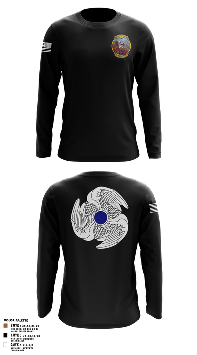 1-222nd AVN RGT 56947189 Long Sleeve Performance Shirt 3