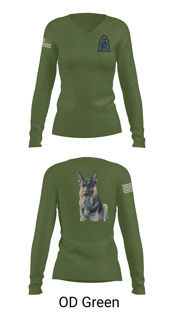 Womens Long Sleeve Vneck Shirt 1, 4-31 infantry battalion hotel company, Army, Teamtime, Team time, sublimation, custom sports apparel, team uniforms, spirit wear, spiritwear, sports uniforms, custom shirts, team store, custom team store, fundraiser sports, apparel fundraiser