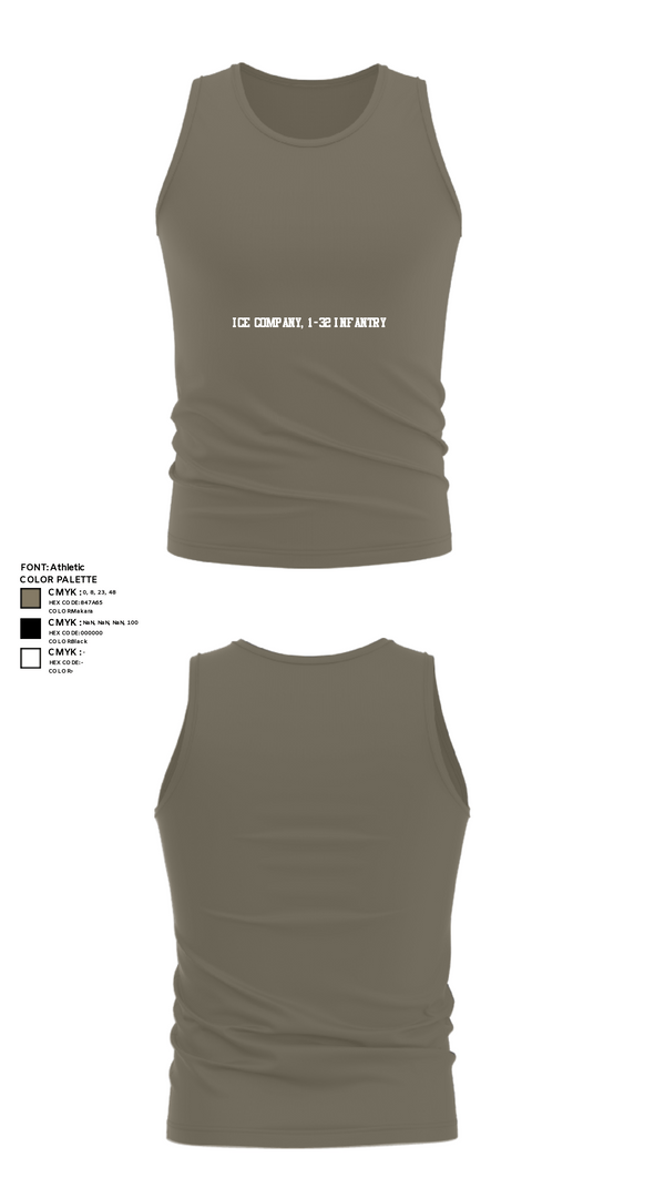 Tank Top, Ice Company, 1-32 Infantry, Army, Teamtime, Team time, sublimation, custom sports apparel, team uniforms, spirit wear, spiritwear, sports uniforms, custom shirts, team store, custom team store, fundraiser sports, apparel fundraiser
