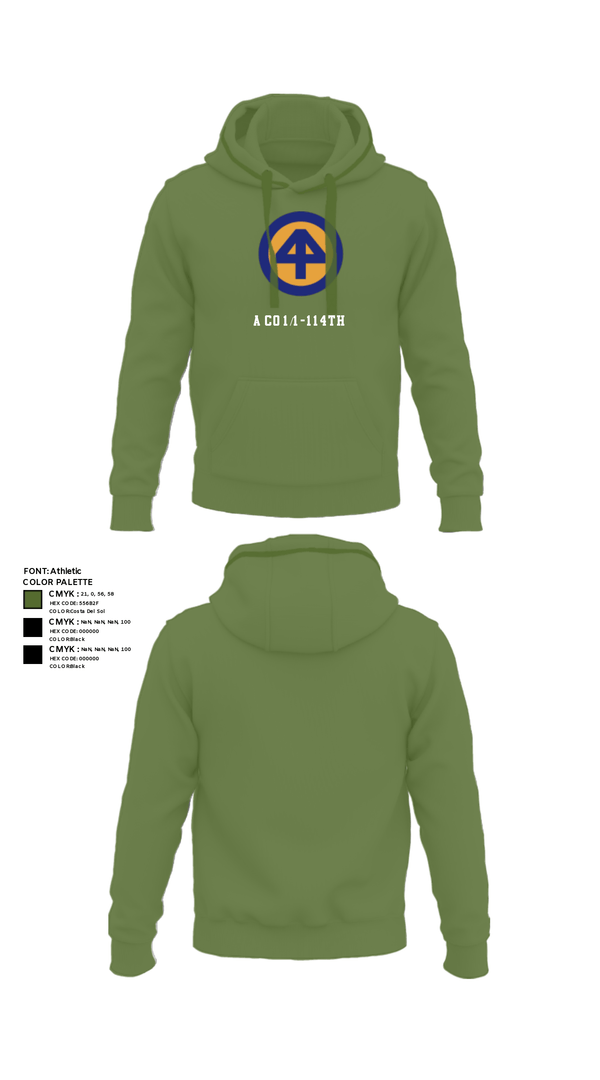 Hoodie, A Co 1/1-114th, Army, Teamtime, Team time, sublimation, custom sports apparel, team uniforms, spirit wear, spiritwear, sports uniforms, custom shirts, team store, custom team store, fundraiser sports, apparel fundraiser