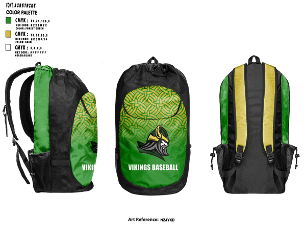 Gear Bag, Vikings, Baseball, Teamtime, Team time, sublimation, custom sports apparel, team uniforms, spirit wear, spiritwear, sports uniforms, custom shirts, team store, custom team store, fundraiser sports, apparel fundraiser