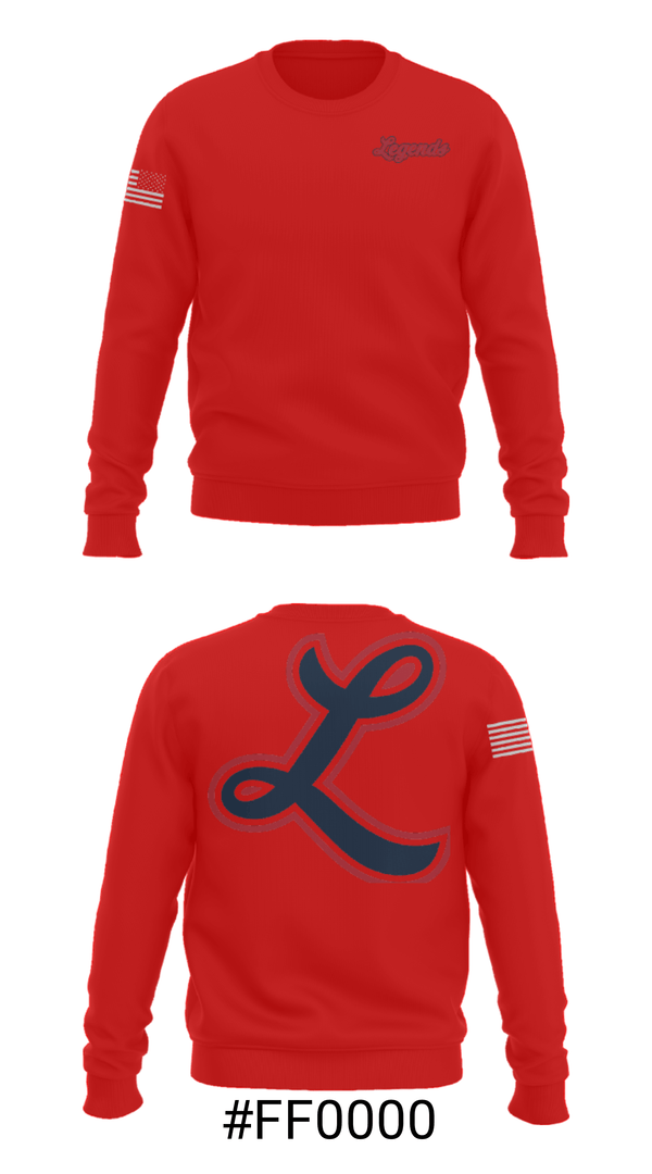 Crew Neck Sweatshirt, Louisville Legends Baseball, Baseball, Teamtime, Team time, sublimation, custom sports apparel, team uniforms, spirit wear, spiritwear, sports uniforms, custom shirts, team store, custom team store, fundraiser sports, apparel fundraiser