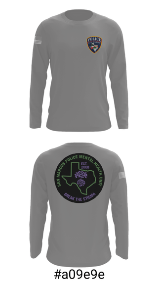 Long Sleeve Performance Shirt, SMPD Mental Health Unit, Police, Teamtime, Team time, sublimation, custom sports apparel, team uniforms, spirit wear, spiritwear, sports uniforms, custom shirts, team store, custom team store, fundraiser sports, apparel fundraiser