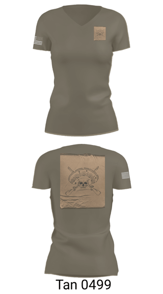 Women's Short Sleeve Vneck Shirt, Los Pistoleros, Army, Teamtime, Team time, sublimation, custom sports apparel, team uniforms, spirit wear, spiritwear, sports uniforms, custom shirts, team store, custom team store, fundraiser sports, apparel fundraiser
