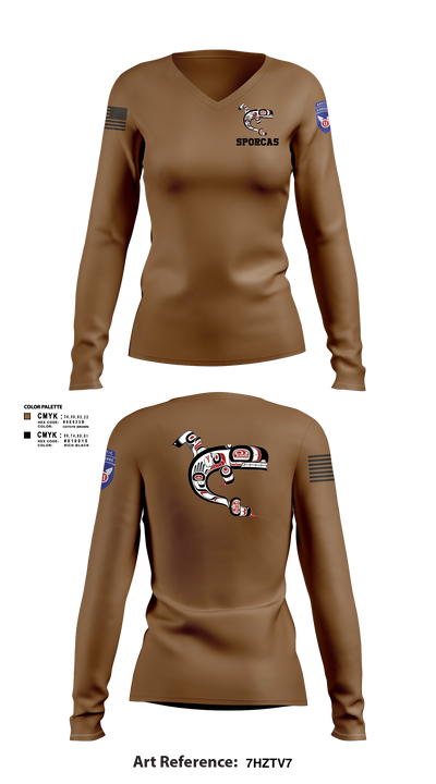 725 SPO 23819482 Women's Long Sleeve V-neck Shirt - 3