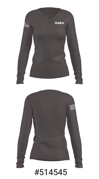 Women's Long Sleeve Vneck Shirt, Oaks, Rugby, Teamtime, Team time, sublimation, custom sports apparel, team uniforms, spirit wear, spiritwear, sports uniforms, custom shirts, team store, custom team store, fundraiser sports, apparel fundraiser