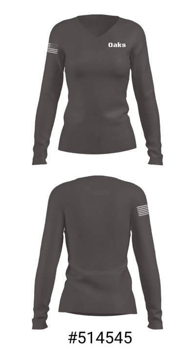Oaks 40669171 Women's Long Sleeve V-neck Shirt - 20