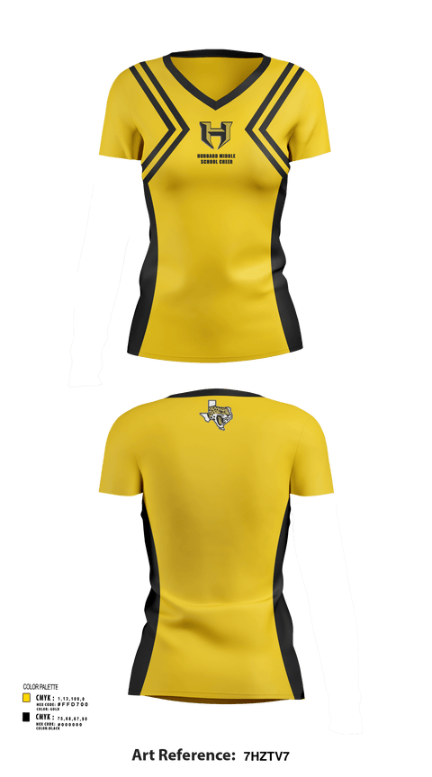 Womens Short Sleeve Vneck Shirt, Hubbard Middle School Cheer, Cheer, Teamtime, Team time, sublimation, custom sports apparel, team uniforms, spirit wear, spiritwear, sports uniforms, custom shirts, team store, custom team store, fundraiser sports, apparel fundraiser