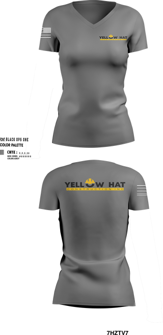 Womens Short Sleeve Vneck Shirt, Yellow hat construction Inc, , Teamtime, Team time, sublimation, custom sports apparel, team uniforms, spirit wear, spiritwear, sports uniforms, custom shirts, team store, custom team store, fundraiser sports, apparel fundraiser