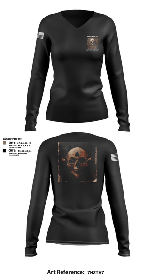 Womens Long Sleeve Vneck Shirt, 389th MI BN, Army, Teamtime, Team time, sublimation, custom sports apparel, team uniforms, spirit wear, spiritwear, sports uniforms, custom shirts, team store, custom team store, fundraiser sports, apparel fundraiser