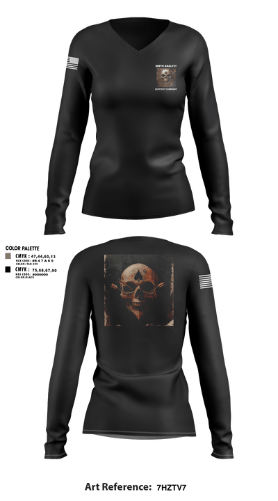 389th MI BN 57942620 Women's Long Sleeve V-neck Shirt - 4