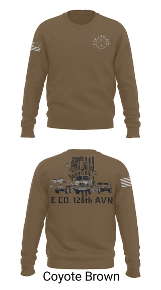 Crew Neck Sweatshirt, B Co. 1-126AVN, Army, Teamtime, Team time, sublimation, custom sports apparel, team uniforms, spirit wear, spiritwear, sports uniforms, custom shirts, team store, custom team store, fundraiser sports, apparel fundraiser
