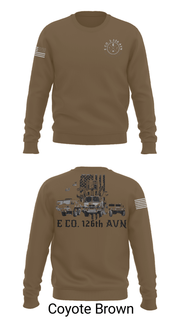 Crew Neck Sweatshirt, B Co. 1-126AVN, Army, Teamtime, Team time, sublimation, custom sports apparel, team uniforms, spirit wear, spiritwear, sports uniforms, custom shirts, team store, custom team store, fundraiser sports, apparel fundraiser
