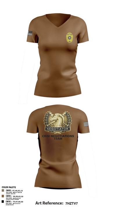 HCSO CNT 41668250 Women's Short Sleeve V-neck Shirt - 5
