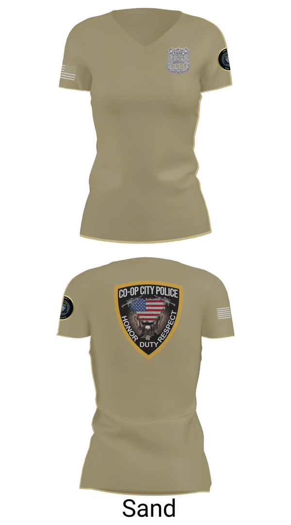 Womens Short Sleeve Vneck Shirt, Co-op City Police Department, Police, Teamtime, Team time, sublimation, custom sports apparel, team uniforms, spirit wear, spiritwear, sports uniforms, custom shirts, team store, custom team store, fundraiser sports, apparel fundraiser