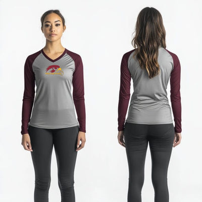 Thomas W Kelly High School Basketball 29757661 Women's Long Sleeve V-neck Shirt -1 41