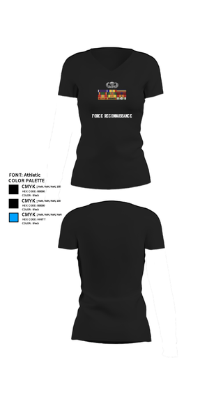 Women's Short Sleeve Vneck Shirt, B Co. 3rd Recon BnForce Reconnaissance, Marines, Teamtime, Team time, sublimation, custom sports apparel, team uniforms, spirit wear, spiritwear, sports uniforms, custom shirts, team store, custom team store, fundraiser sports, apparel fundraiser