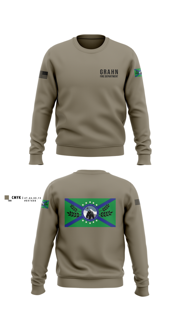 Crew Neck Sweatshirt, Grahn Fire DepartmentAPR, Fire Department, Teamtime, Team time, sublimation, custom sports apparel, team uniforms, spirit wear, spiritwear, sports uniforms, custom shirts, team store, custom team store, fundraiser sports, apparel fundraiser