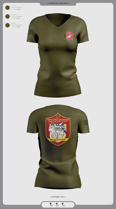 Wounded warrior battalion east 34765562 Women's Short Sleeve V-neck Shirt - 1