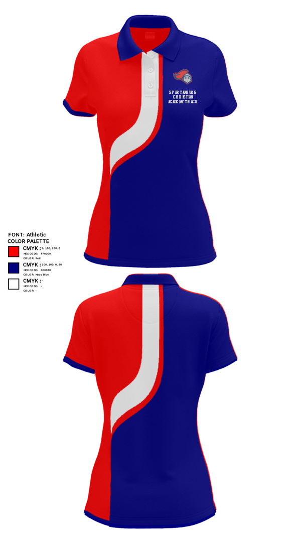Women's Short Sleeve Performance Polo, Spartanburg Christian Academy Track, Track & Field, Teamtime, Team time, sublimation, custom sports apparel, team uniforms, spirit wear, spiritwear, sports uniforms, custom shirts, team store, custom team store, fundraiser sports, apparel fundraiser