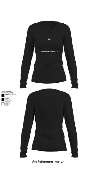Womens Long Sleeve Vneck Shirt 1, Honest Home Services LLC, , Teamtime, Team time, sublimation, custom sports apparel, team uniforms, spirit wear, spiritwear, sports uniforms, custom shirts, team store, custom team store, fundraiser sports, apparel fundraiser