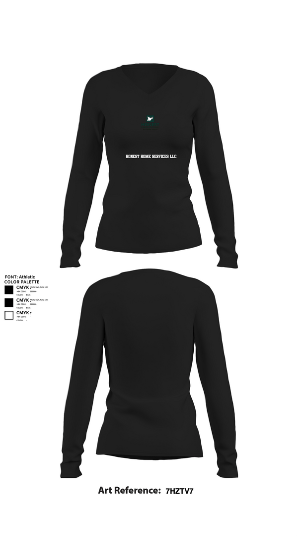 Womens Long Sleeve Vneck Shirt 1, Honest Home Services LLC, , Teamtime, Team time, sublimation, custom sports apparel, team uniforms, spirit wear, spiritwear, sports uniforms, custom shirts, team store, custom team store, fundraiser sports, apparel fundraiser