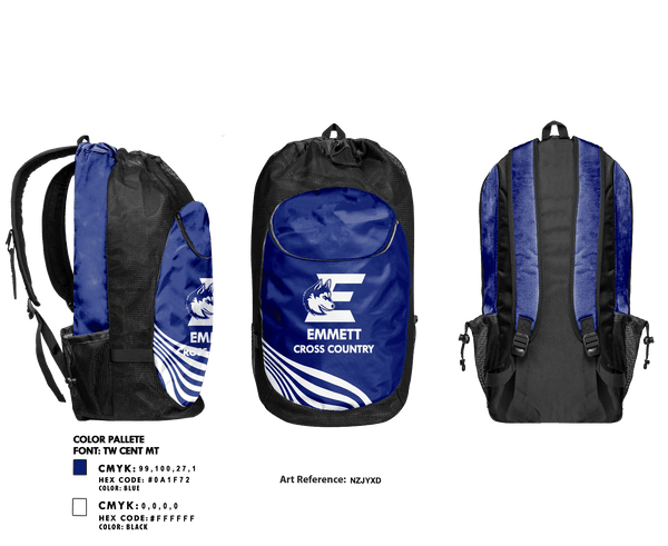 Gear Bag, Emmett High School Cross Country, Cross Country, Teamtime, Team time, sublimation, custom sports apparel, team uniforms, spirit wear, spiritwear, sports uniforms, custom shirts, team store, custom team store, fundraiser sports, apparel fundraiser