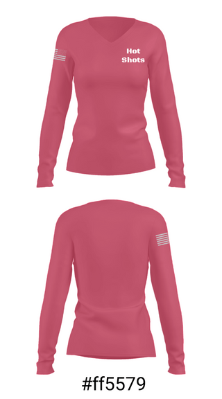 Women's Long Sleeve Vneck Shirt, Hot Shots, Women's Basketball, Teamtime, Team time, sublimation, custom sports apparel, team uniforms, spirit wear, spiritwear, sports uniforms, custom shirts, team store, custom team store, fundraiser sports, apparel fundraiser