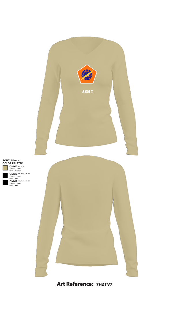 Women's Long Sleeve Vneck Shirt, 98th Expeditionary Signal Battalion, Army, Teamtime, Team time, sublimation, custom sports apparel, team uniforms, spirit wear, spiritwear, sports uniforms, custom shirts, team store, custom team store, fundraiser sports, apparel fundraiser