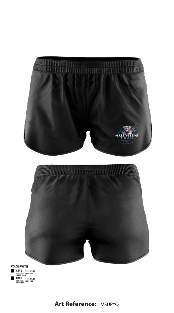 Womens Shorts, Malevolent Mouse Productions, , Teamtime, Team time, sublimation, custom sports apparel, team uniforms, spirit wear, spiritwear, sports uniforms, custom shirts, team store, custom team store, fundraiser sports, apparel fundraiser
