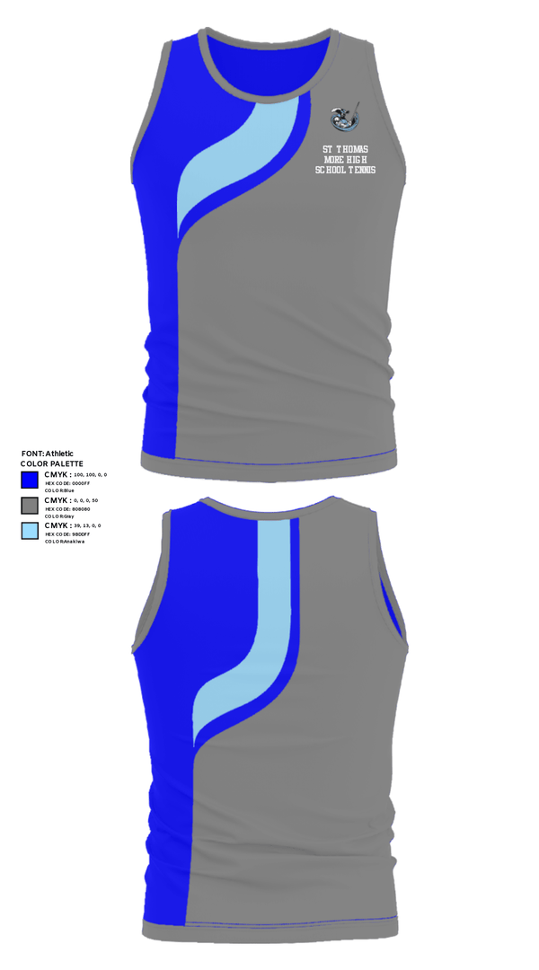 Tank Top, St Thomas More High School Tennis, Tennis, Teamtime, Team time, sublimation, custom sports apparel, team uniforms, spirit wear, spiritwear, sports uniforms, custom shirts, team store, custom team store, fundraiser sports, apparel fundraiser