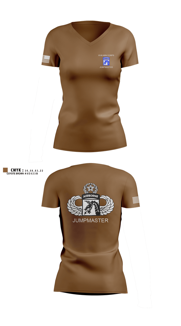 Womens Short Sleeve Vneck Shirt, 112th Signal Jumpmaster, Army, Teamtime, Team time, sublimation, custom sports apparel, team uniforms, spirit wear, spiritwear, sports uniforms, custom shirts, team store, custom team store, fundraiser sports, apparel fundraiser