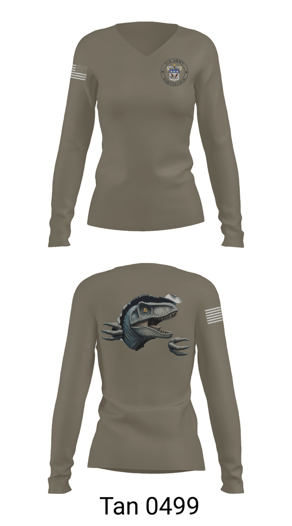 Womens Long Sleeve Vneck Shirt, Seminar 3, Army, Teamtime, Team time, sublimation, custom sports apparel, team uniforms, spirit wear, spiritwear, sports uniforms, custom shirts, team store, custom team store, fundraiser sports, apparel fundraiser